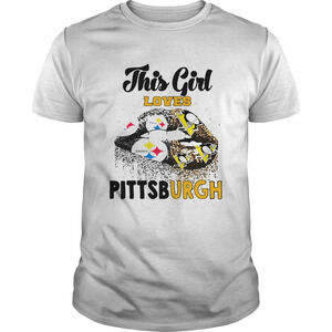 This Girl Loves Pittsburgh Steelers And Pittsburgh Penguins Lips Shirt